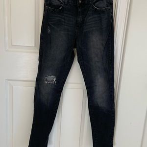 Black distressed Womens jeans